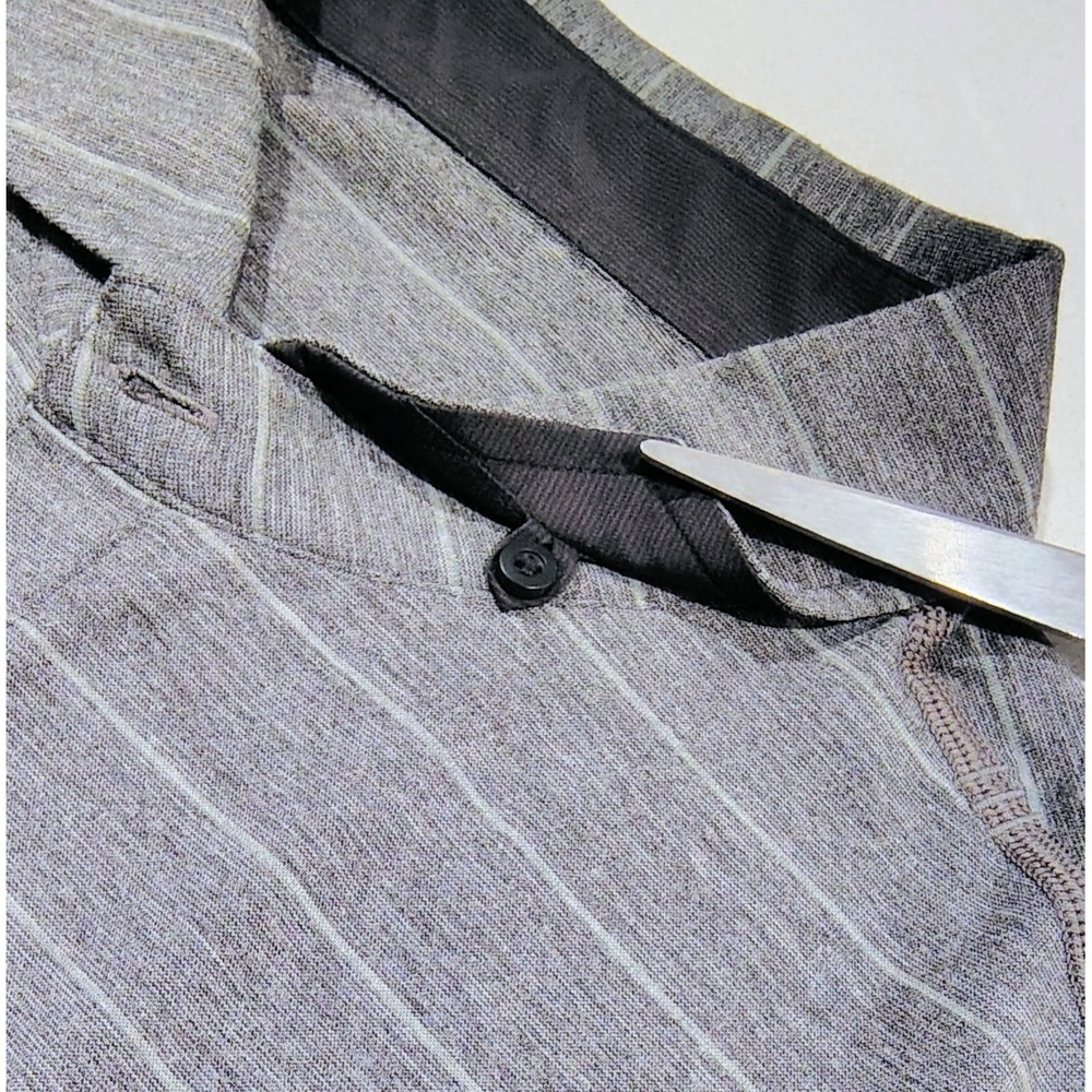 Lululemon Evolution Polo Shirt L Heathered Gray Stretch Performance Golf Men's - Picture 4 of 11